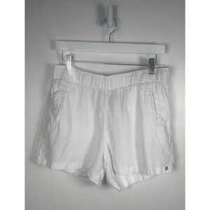 Lily Pulitzer Women's XL White 100% Lilo Linen Shorts Beach Resort *Small Flaw